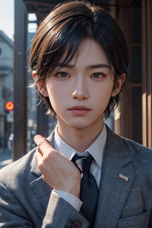 Winner, (Award Winning Photo: 1.3), (Japan, Beautiful Face, Young Man, Japanese Skin Tone, Japanese Male Characteristics: 1.0), (Very Clear Photo: 1.1), (8k, Raw Photos, Top Quality: 1.3), (Realistic, Graphic, Navy Blue Check Tie, Suit: 1.1) Challenging, Impressive, Bringing ( Beautiful Outdoor Typical Modern American Male: 1.5), Analog Style (Viewer: 1.2) (Skin Texture) (Film Grain: 1.3), (Warm Tints, Warm Tones: 1.2), Close, Film-like Light, Sidelight, Ultra High Definition Best Shadows, Raw, Upper Body, Microgeometry, Skin Elasticity, Light Scattering through Hair, Ambient Occlusion, Multilayer Skin Shading, Facial Muscle Simulation, Iris and Pupil Rendering, Advanced Color Grading

Translated with DeepL.com (free version)