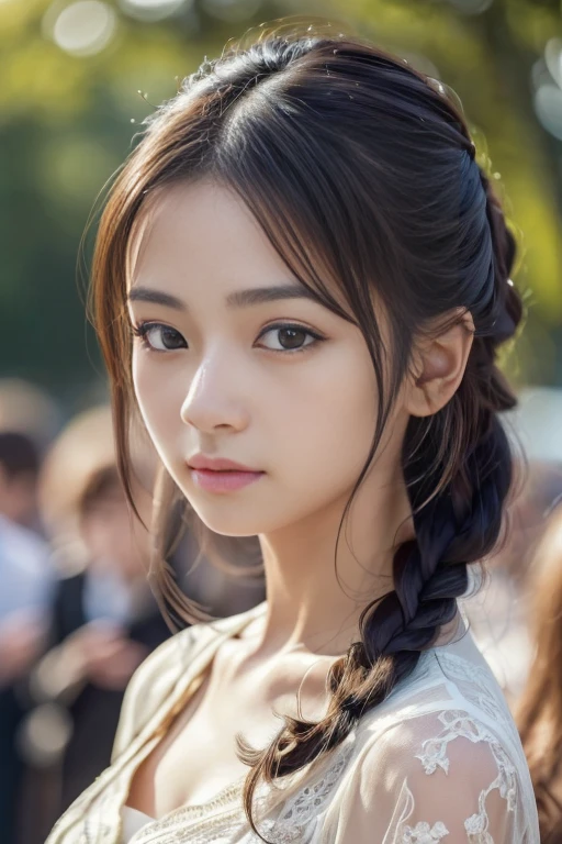 (Surreal) , (Like the picture:1.4),(Increase the resolution), (8K), (Very detailed), (Beautiful and fine details), (Highest quality), (Ultra-detailed), (masterpiece), (wallpaper), (Detailed face), solo,1 girl, Perfect beautiful Japanese woman 1、24-years-old、Looking at the audience, Subtle details, Detailed face, My hair is messy, Show your forehead