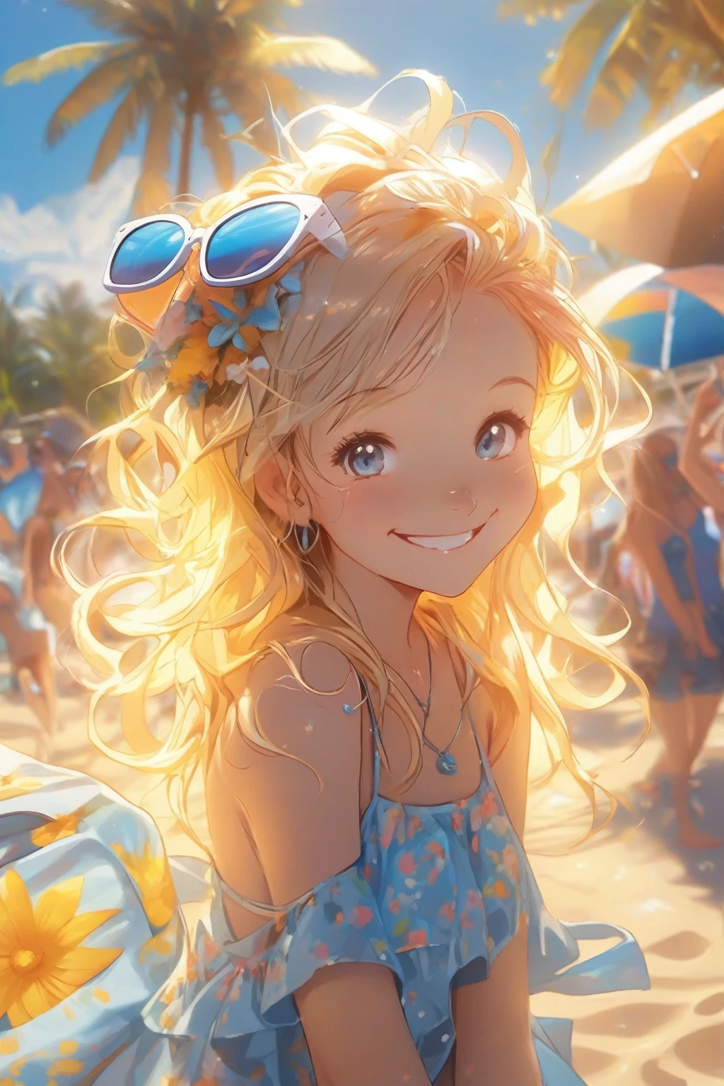 Summer sun and a smiling girl