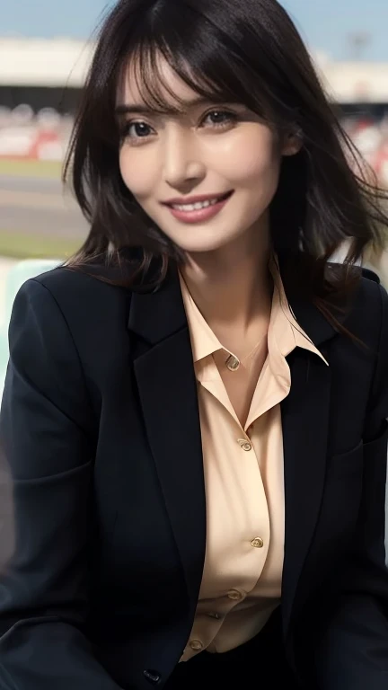 Beige office suit for women