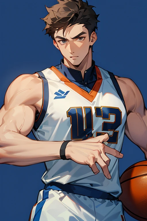 Handsome, boys, first-string boys, cool, handsome, muscular, basketball uniform, expensive