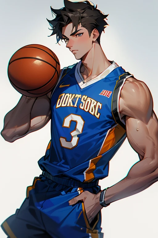 Handsome, boys, first-string boys, cool, handsome, muscular, basketball uniform, expensive