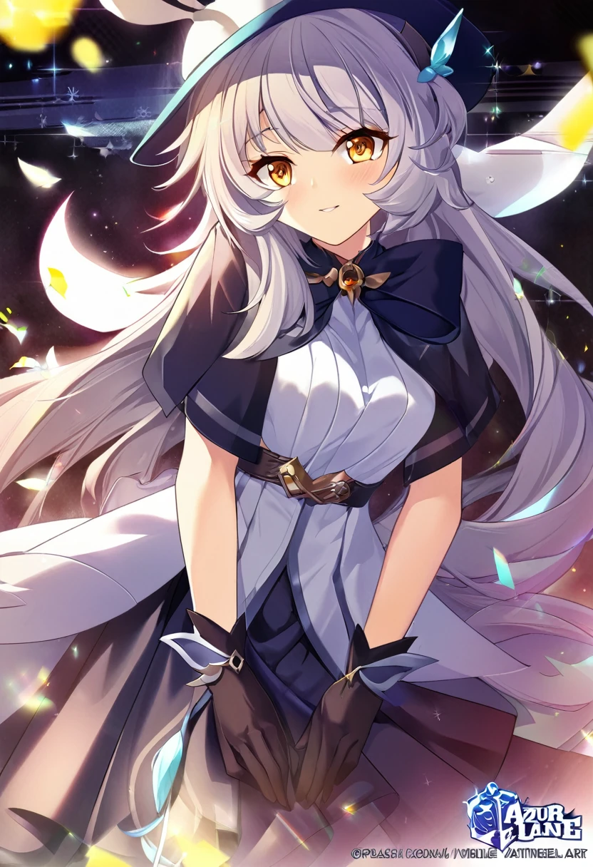 anime girl with long hair and a dress and a hat, splash art anime , best anime 4k konachan wallpaper, from the azur lane videogame, cute anime waifu in a nice dress, ayaka genshin impact, nightcore, anime visual of a cute girl, portrait of magical girl, anime style 4 k, anime moe artstyle, official artwork