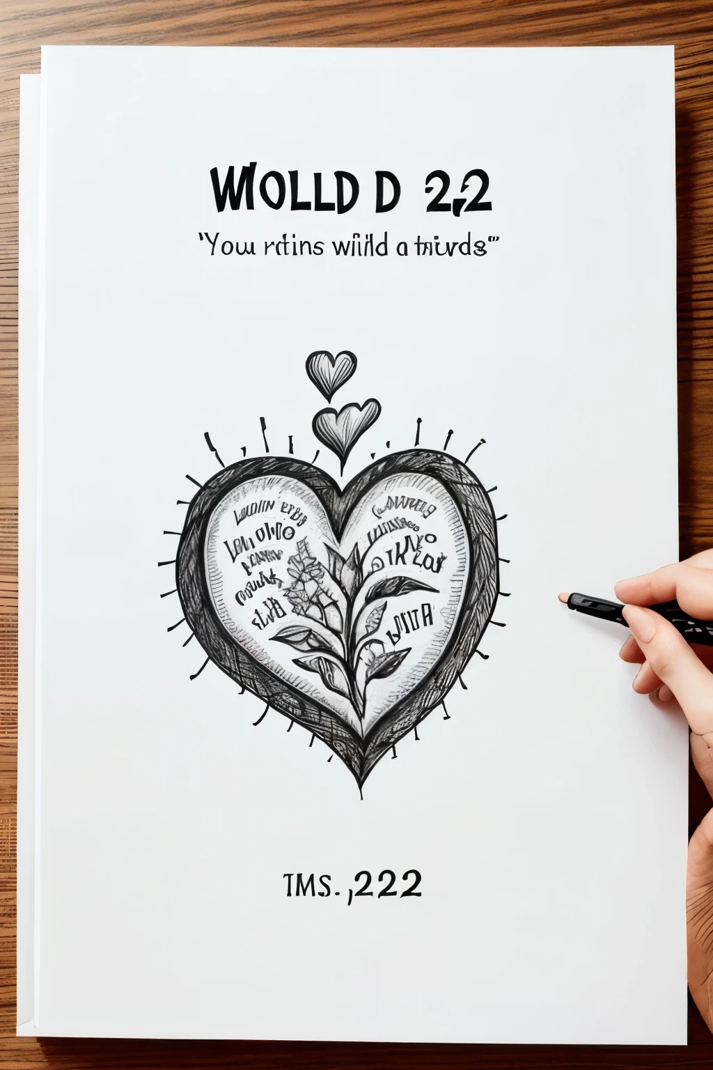 Hand drawn creative caption for world lung day 2024