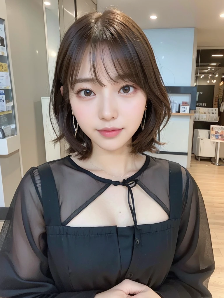 (8K、RAW Photos、Highest quality、Masterpiece:1.2)、Super detailed、Super Resolution、(Real、Real写真:1.37)、Portrait、High-definition RAW color photos、Professional Photography、Very detailedで美Shii、Very detailed、8Kの壁紙、Amazing details、Huge file sizes、Official Art、Very detailedなCG Unity 8K壁紙、Very detailedな美少女、Very detailedな顔、Very detailedな目、Very detailedな肌、Very detailedな指、Very detailedな鼻、Very detailedな詳細な口、Perfect Anatomy、Very detailedな背景、Very detailedな衣服、1 girl、(18:1.2)、Ten generations、cute女の子、Famous Japanese Idols、cute、Realなボデtite、White skin、Glowing Skin、Slim body、Handsome body、Brown Hair、Short curly hair、(Blunt Bangs:1)、smile、cute、like々Shii、cute顔、Realな顔、Delicate eyes、Drooping eyes、White T-shirt、skirt、Earrings、looking at the camera、Cowboy Shot、Front facing、Standing posture、Contrapposto, High Street, public, Dynamic Lighting,