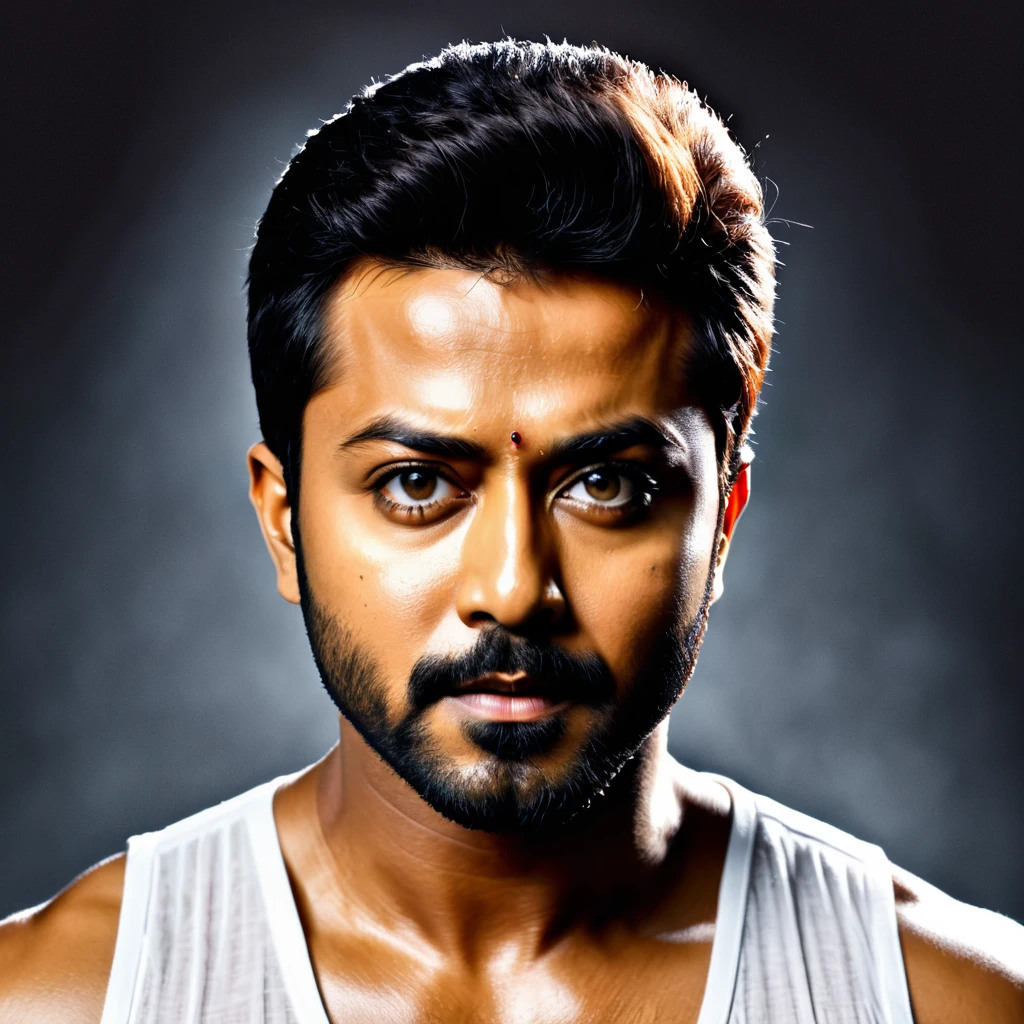 Create a portrait of actor surya as vigilant