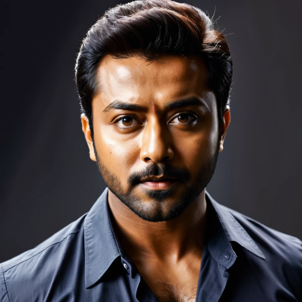 Create a portrait of actor surya as vigilant