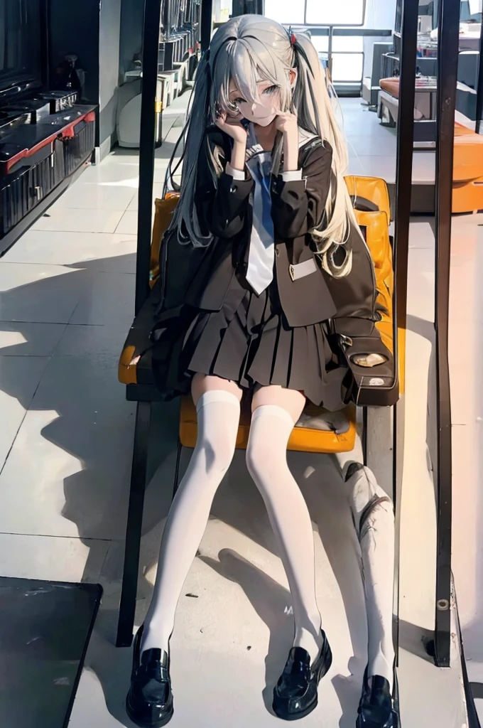 there is a woman sitting on a bench with her legs up, highly detailed giantess shot, extremely detailed giantess shot, macro giantess, giantess shot, looking from slightly below, kneeling and looking up, mid view from below her feet, legs taking your pov, perspective from below, very low angle, giantess, (sfw) safe for work