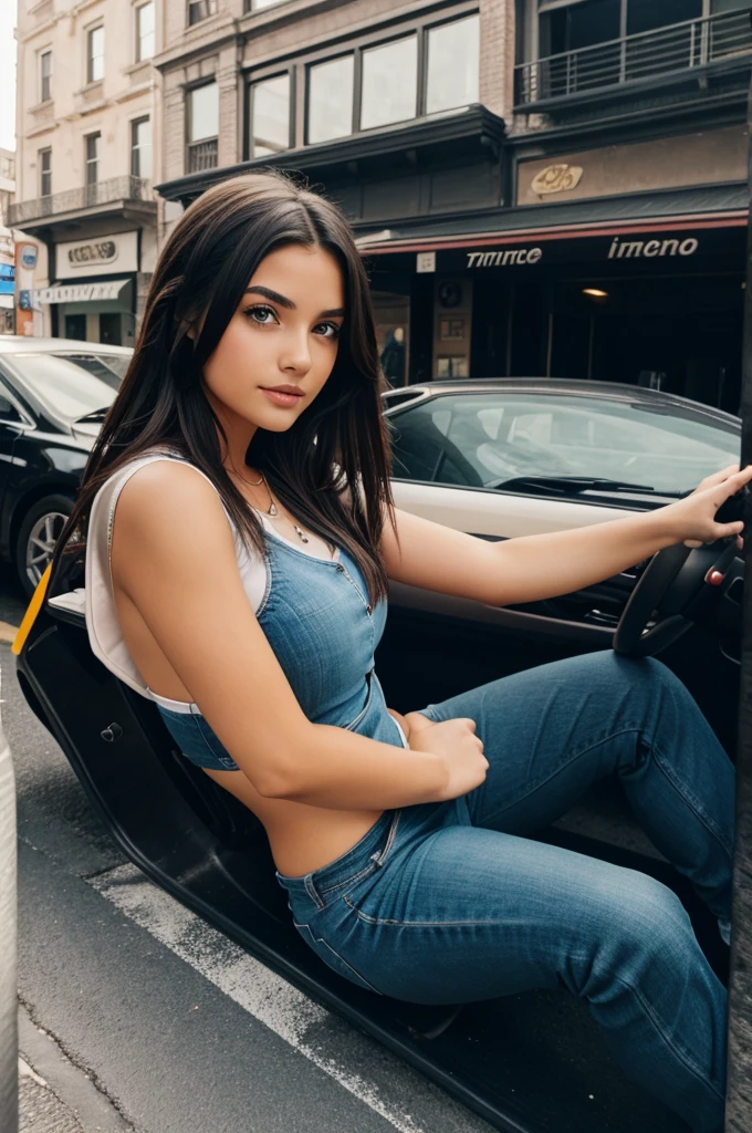 A girl with car