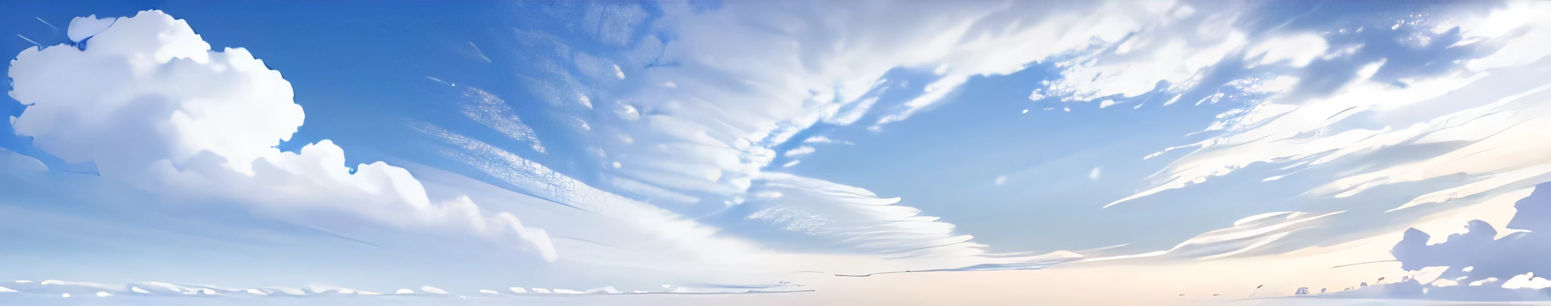 Blue sky and white clouds，White clouds are graceful and elegant，The light is like morning and noon，