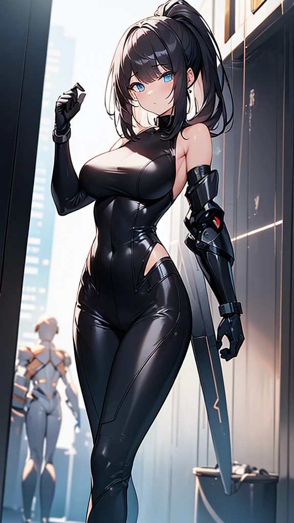 (Highly detailed CG Unity 8k wallpaper,masterpiece, Biological, whole body),(Best lighting, Best Shadow, Very delicate and beautiful),(One girl),blue eyes, Big Breasts, Black Hair,Red and black off-the-shoulder revealing high-cut SF bodysuit,Neck Seal,High-tech sci-fi corridor, Dynamic pose, Detailed Machinery, Sleek design.,My crotch is wet, {{An extraterrestrial lifeform preys on girls and takes their place、Her breasts are bigger than a real girl&#39;s、Suitable for the mother}}, Unknown sensation, Feels good, Vigorous movement, more, instinct, Female fall, Bouncing chest, loose, loose, Next to a real girl skeleton, NSFW