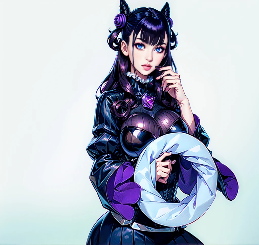 1girl,murasakishikibu, murasaki shikibu, brown hair, (purple eyes:1.1), long hair, big breast, BREAK black dress, dress,, frills, juliet sleeves, long sleeves, puff and slash sleeves, puffy sleeves, purple gemstone, sleeves past wrists, wide sleeves, cone hair bun, double bun, hair bun, hair ornament, long hair, two side up,BREAK (masterpiece:1.2),(beautiful detailed eyes:1.6), extremely detailed face, perfect lighting, extremely detailed CG, (perfect hands, perfect anatomy), sitting in a Car an Drive a car, holds a steering wheel with both hands