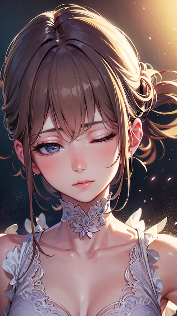 (Realistic:1.4), best quality, masterpiece, Ultra-high resolution, 1 Boy, Duet, 1 girl, (Detailed face:1.2), (delicate eyes:1.2), (Detailed hair:1.2), (Detailed clothes:1.2), 4K, male, (eyes closed)