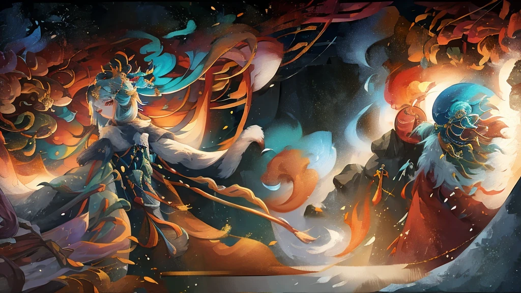 painting of a snowy mountain path, painterly illustration, colorful concept art, a beautiful artwork illustration, jen bartel, in the snow mountains, colorful digital painting, painterly concept art, by Simon Gaon, winter concept art, inspired by Tuomas Korpi, jessica rossier color scheme, with a snowy mountain and ice