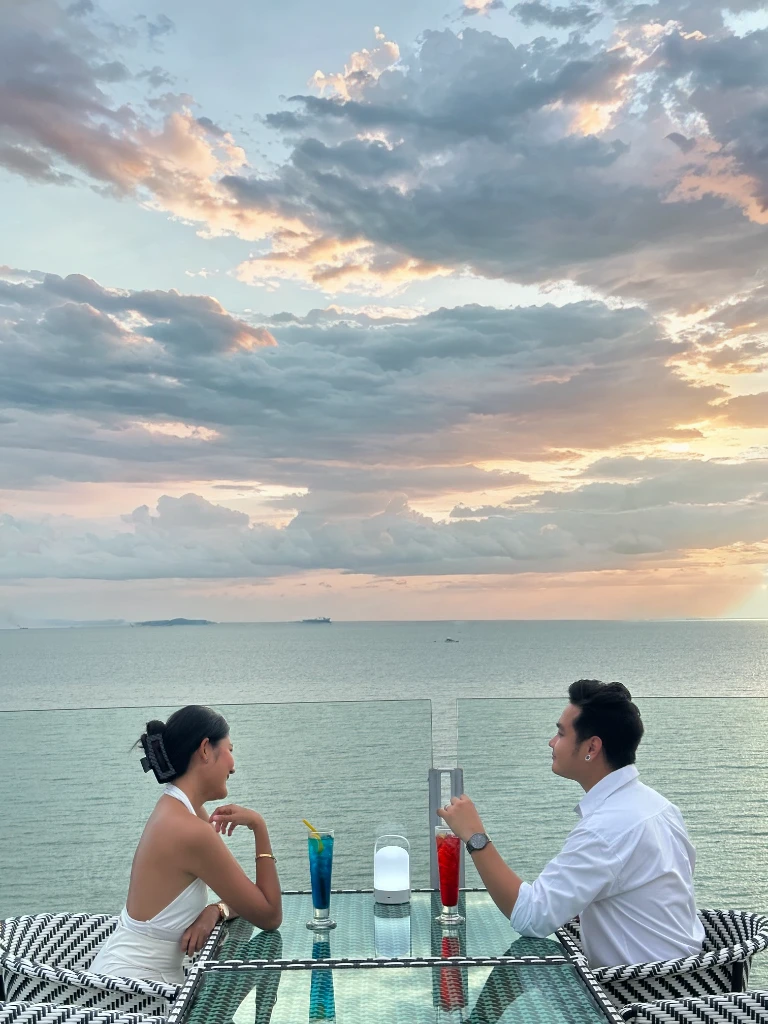Evening sky with the sunset, romantic sunset