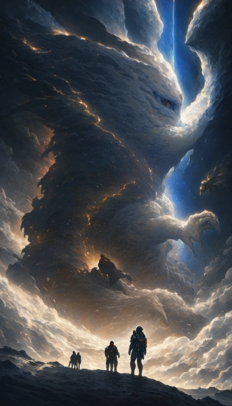 Highest quality、masterpiece、宇宙大war、Space Monsters、Humanity facing off against monsters、Rin々New Hero、Back view、war、優しいwar、love＆piece、Darkness、Light of hope、universe space、Zero Gravity Swimming、
