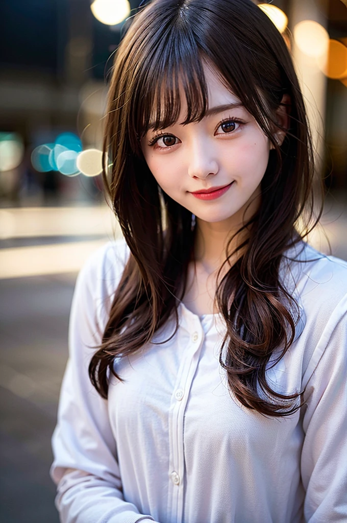 (8K, Raw photo:1.2), Detailed face and eyes,Best Quality, 超A high resolution, Highly detailed ,intricate detailes ,masutepiece ,Cute Girl , smiling, Soft cinematic light, Hyper-detailing,Sharp Focus, High quality, Blurred Background, Particles of light, Strong winds,