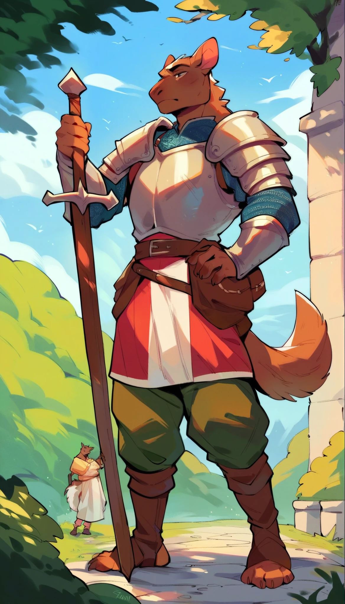 score_9, score_8_up, score_7_up, score_6_up, score_5_up, score_4_up, 
(tabaxi:1.2), male, (athletic, ears, anthro, brown skin, fur, tail), full body, "dungeons and dragons", medieval, (warrior, wearing warrior armor), temple background