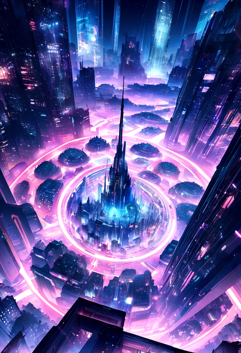 Create an image with a futuristic city as a wallpaper