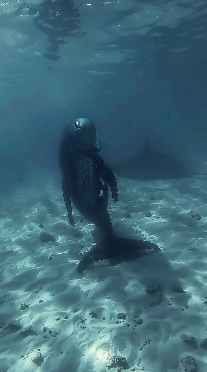 Creepy smiling alien fish