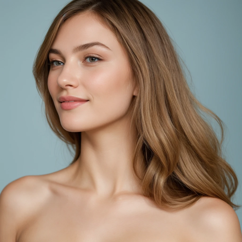 mujer sexy, 20 year, delgado, atletic, piel bronceada brillante, pechos enormes, Cintura delgada, cabello rubio rizado, nude, realista, Cinematographer, real, natural