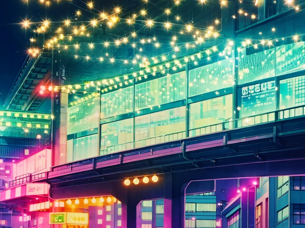 high quality, masterpiece, 最high quality, Anime Screen Capture, street, night, Shadow, deep Shadow, Blue light, neon Blue light, Bokeh, Bokeh effect, Tokyo, 80's, 80's Tokyo night, One girl, smile, 80's clothing, Shoulder pads Colorful suit, Attractive pose, Dark blue hair, 80's asian neon movie still, movie based on 1982 Tokyo, (Perfect Anatomy, Beautifully detailed face, Beautiful attention to detail, Beautiful detailed hair, Beautiful detail body)), Thick outline, Beautiful contours, Black outline