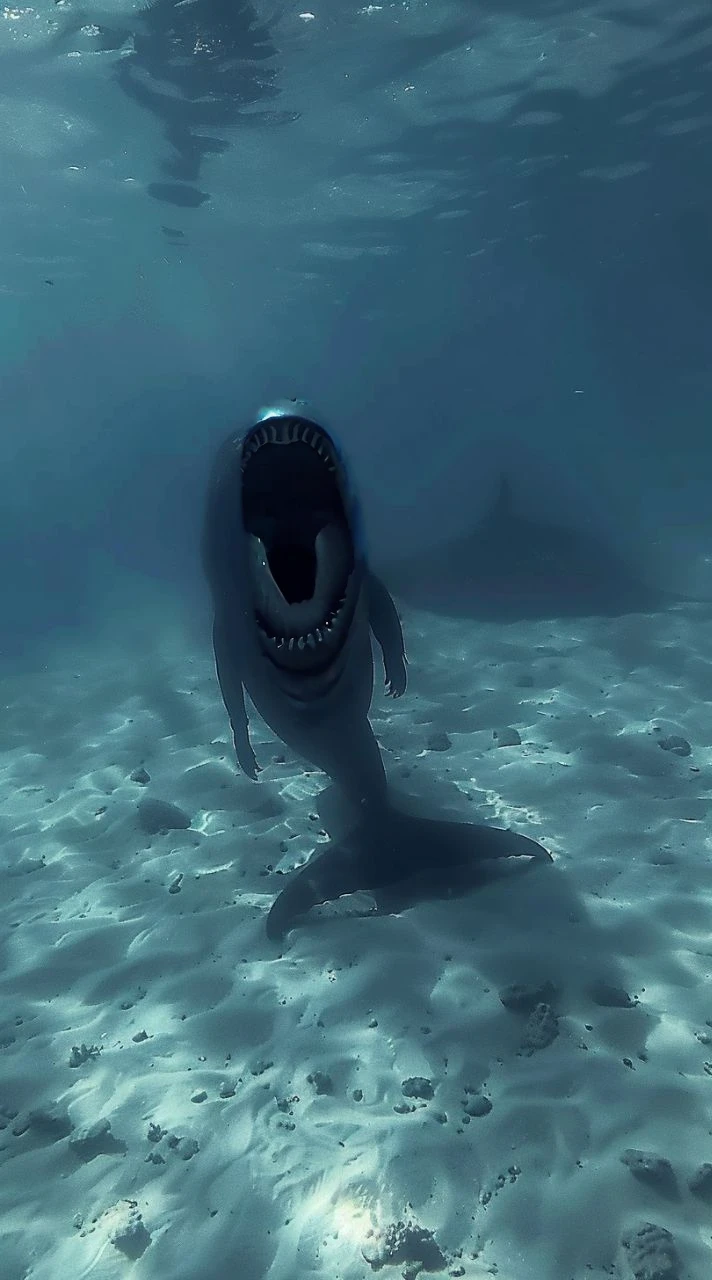 Creepy smiling alien fish