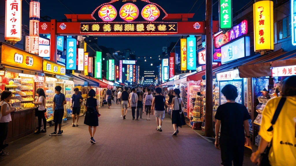 (masterpiece, Highest quality), Summer festival, night, Japan Shop,