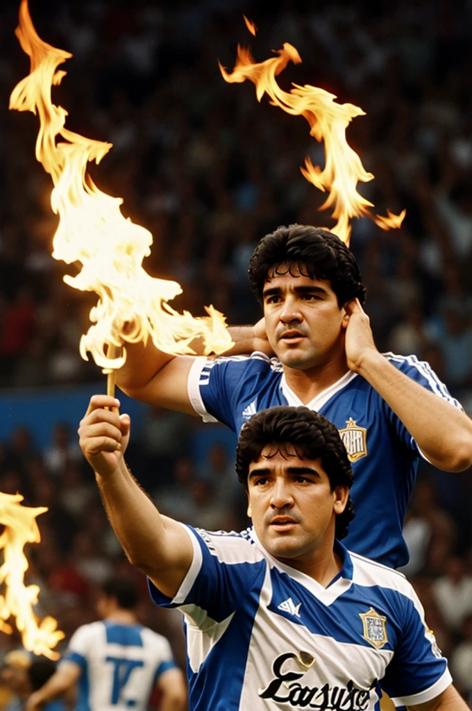 Maradona setting himself on fire