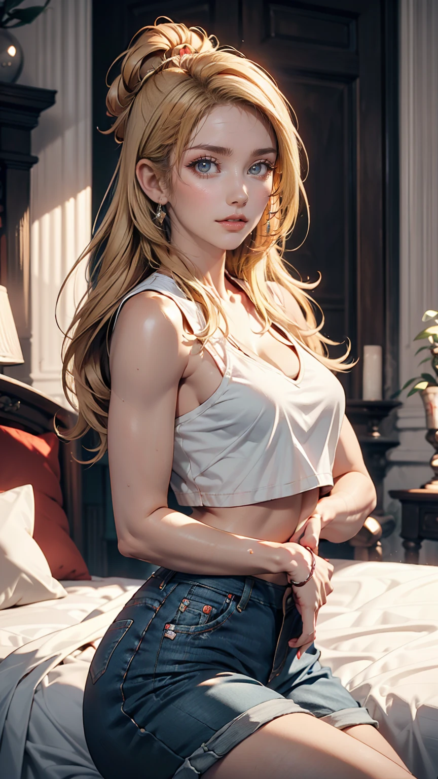 Ellie Williams from &#39;The Last of Us&#39;（ellie williams）、White people、Blonde、Shortcuts、Slim but toned body、blue eyes、Wear a jacket over a T-shirt、Wear skinny jeans、Pandemic destroys civilization、Background of an abandoned city being swallowed up by nature