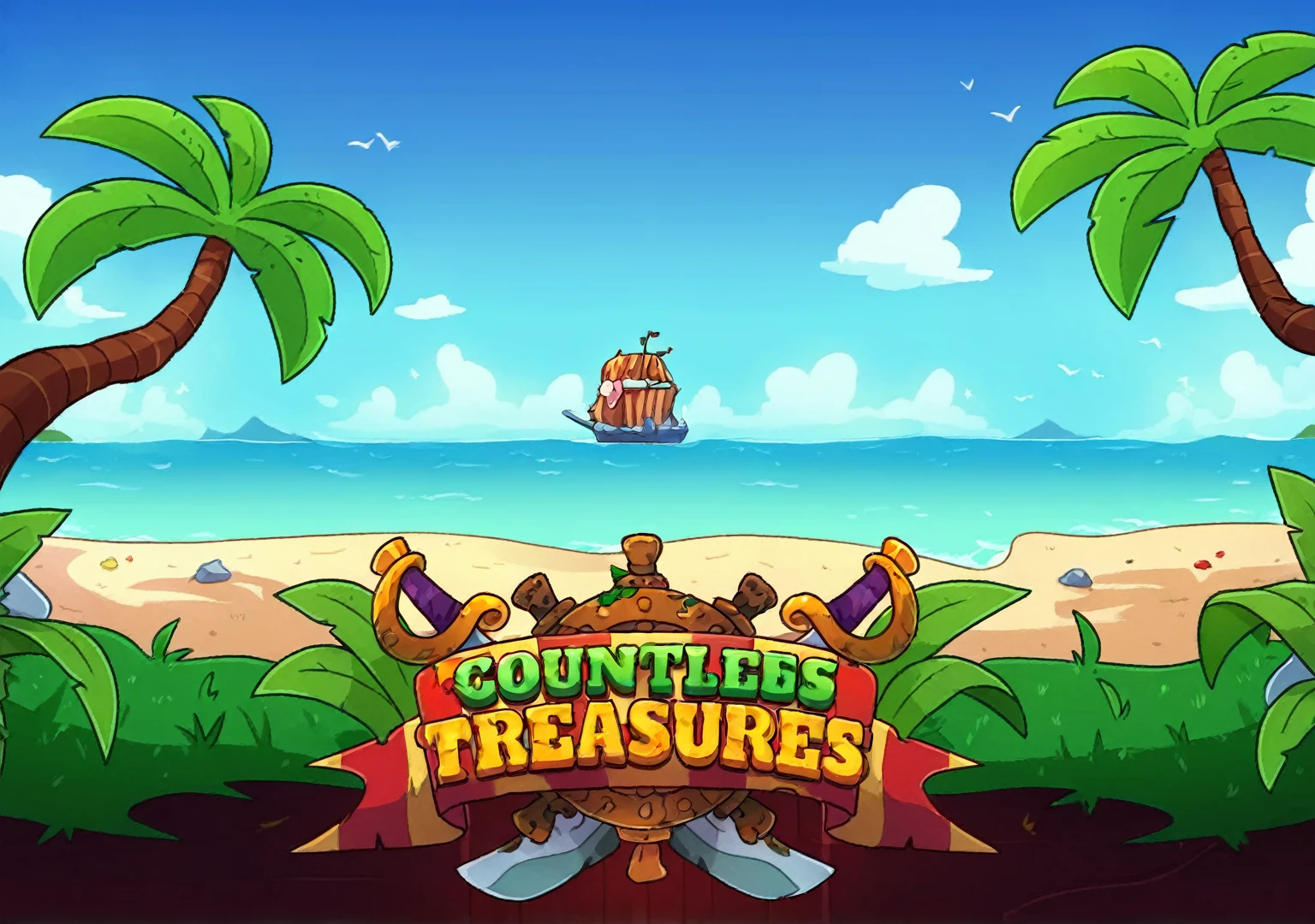 cat character slot game treasur box