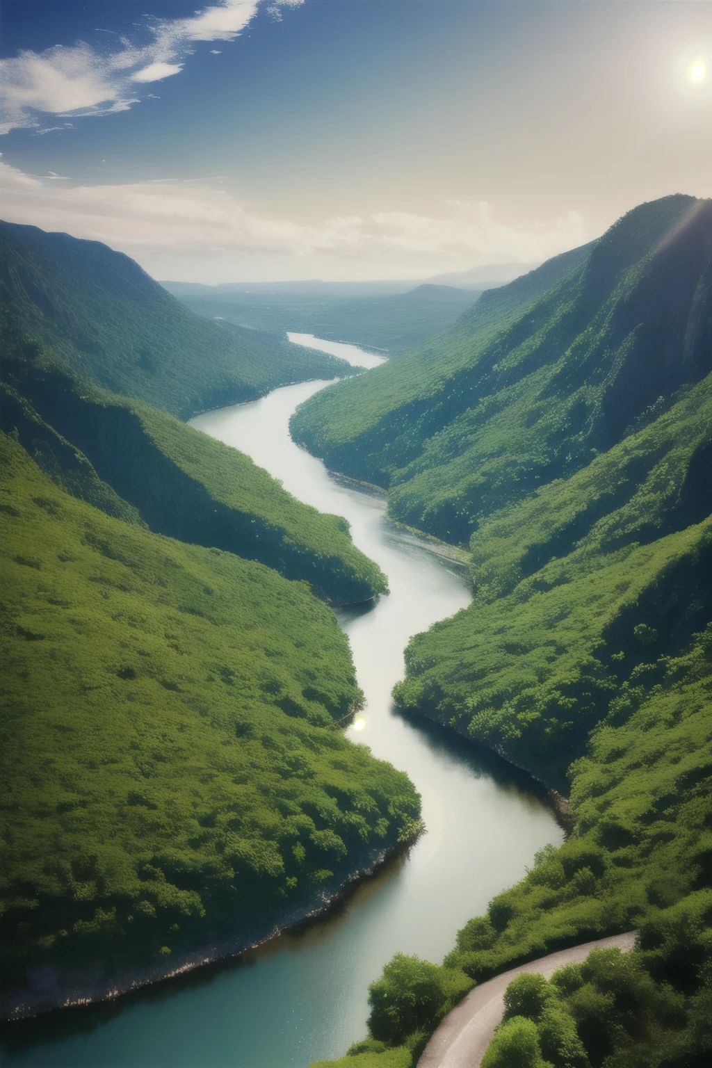 masterpiece, Ultimate quality, Cg unity 8k wallpaper, Ultra-delicate, Beautiful sky and clouds, Rich natural scenery, cliff, Lakes and rivers, Waterfalls and flying water, Beautiful green mountains, No one is seen, beautiful landscape, Won a photography competition, Background blur, Full depth, HDR High Dynamic Range, Real recovery, complex, Extreme details, Dramatic, Perfect presentation of the mid-course art style.