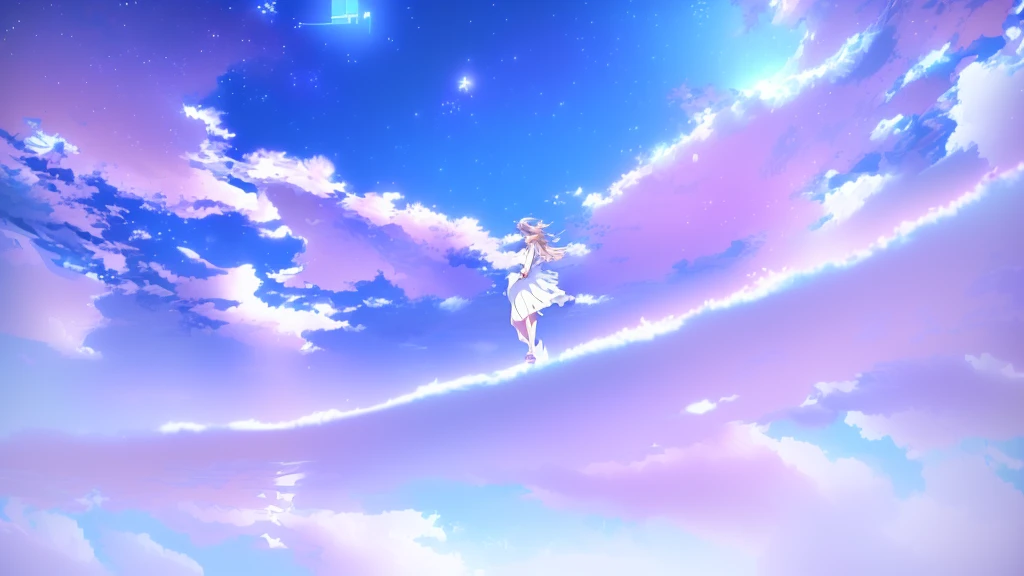 anime, A girl in a white dress floats in the water, Makoto Shinkai Cyril Rolland, anime girl walking on water, anime movie background, beautiful anime scene, today's featured anime still, anime film still, screenshot from the anime film, anime still film anime shikishi, star(null) starry_null