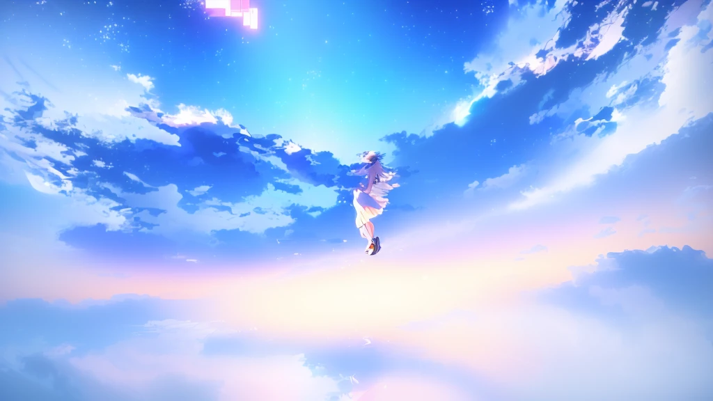 anime, A girl in a white dress floats in the water, Makoto Shinkai Cyril Rolland, anime girl walking on water, anime movie background, beautiful anime scene, today's featured anime still, anime film still, screenshot from the anime film, anime still film anime shikishi, star(null) starry_null