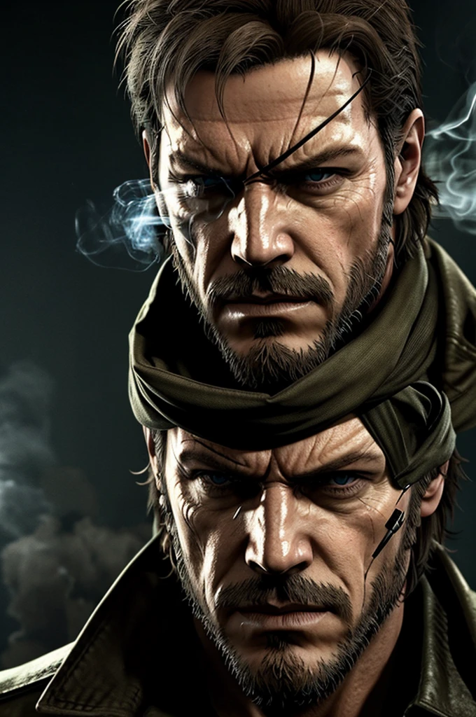 Big boss metal gear solid 5 smoking a cigarette