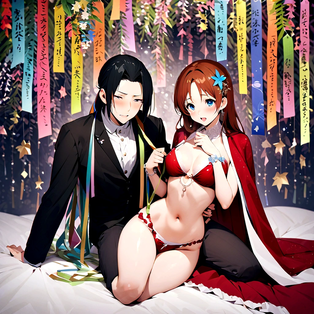 Ultra-high resolution photos、Full body description、Very accurate depiction of the human body、Tanabata、Orihime and Hikoboshi、A one-night reunion each year、Very intense sex、Disallow characters