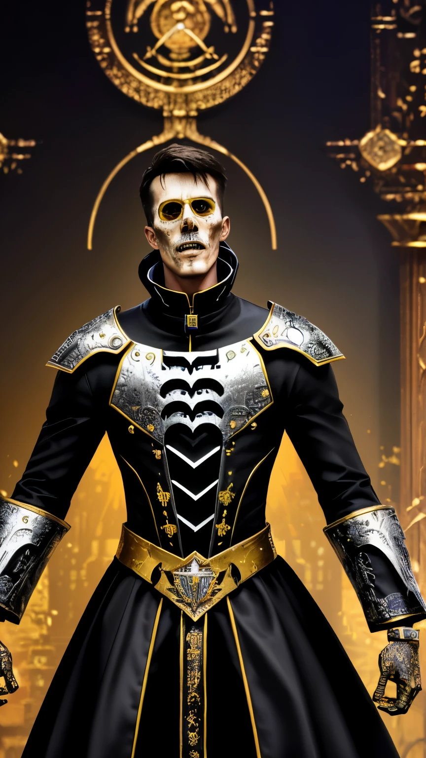 ((Highest quality)), ((masterpiece)), ((Realistic,Digital Art)), (Super detailed),DonMD34thM4g1c4tt1r3 Caster,Blunt Cut,  Arms stretched out, Invite a hug
