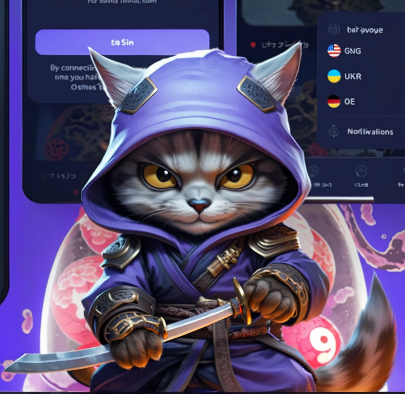 ninja cat japanese style