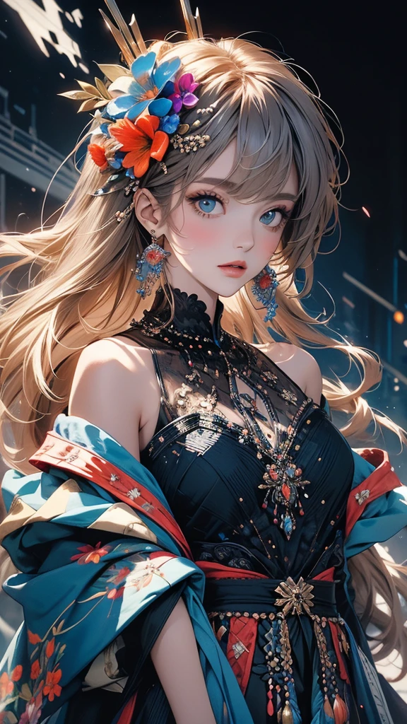 (masterpiece,Top,,Official Art,Beautiful Beauty:1.2),(1girl:1.3),Extremely detailed,Colorful,The most detailed,(Watercolor:1.3),Optical Hybrid,Playful pattern,Lively texture,Rich colors,Unique visual effects