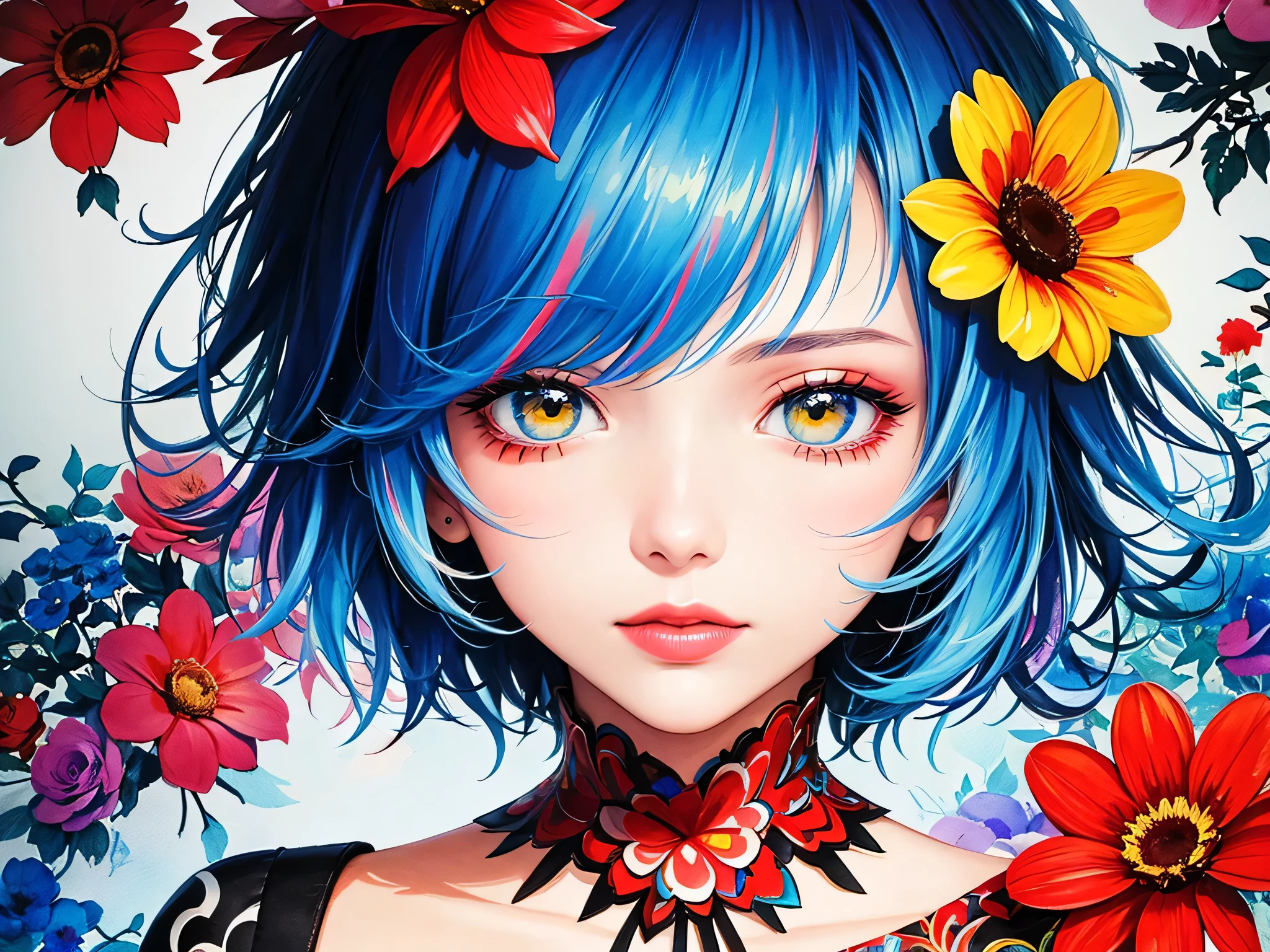 (Best Quality, masutepiece:1.3), (Illustration:1.15), (Lora More_detail),(Abstract, Zentangle, psychedelic:1.2), [(beautiful  Girl, Face, Neck, Slim waist, Legs:0.08) | | Beautiful roses, stem, thorns, roots:1.69] Art by Georgia O'Keeffe, Devianart Trend, ambiguity, mystery, Red color taste