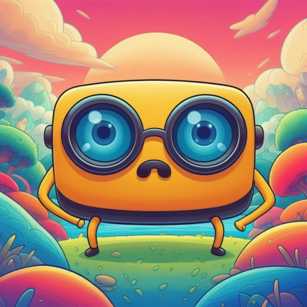 One Eye Binoculars , mobile game art, banner, detailed game art, stylized game art, game illustration, splash screen art, full card design, wallpaper!, extended art, saturated colorful, game item