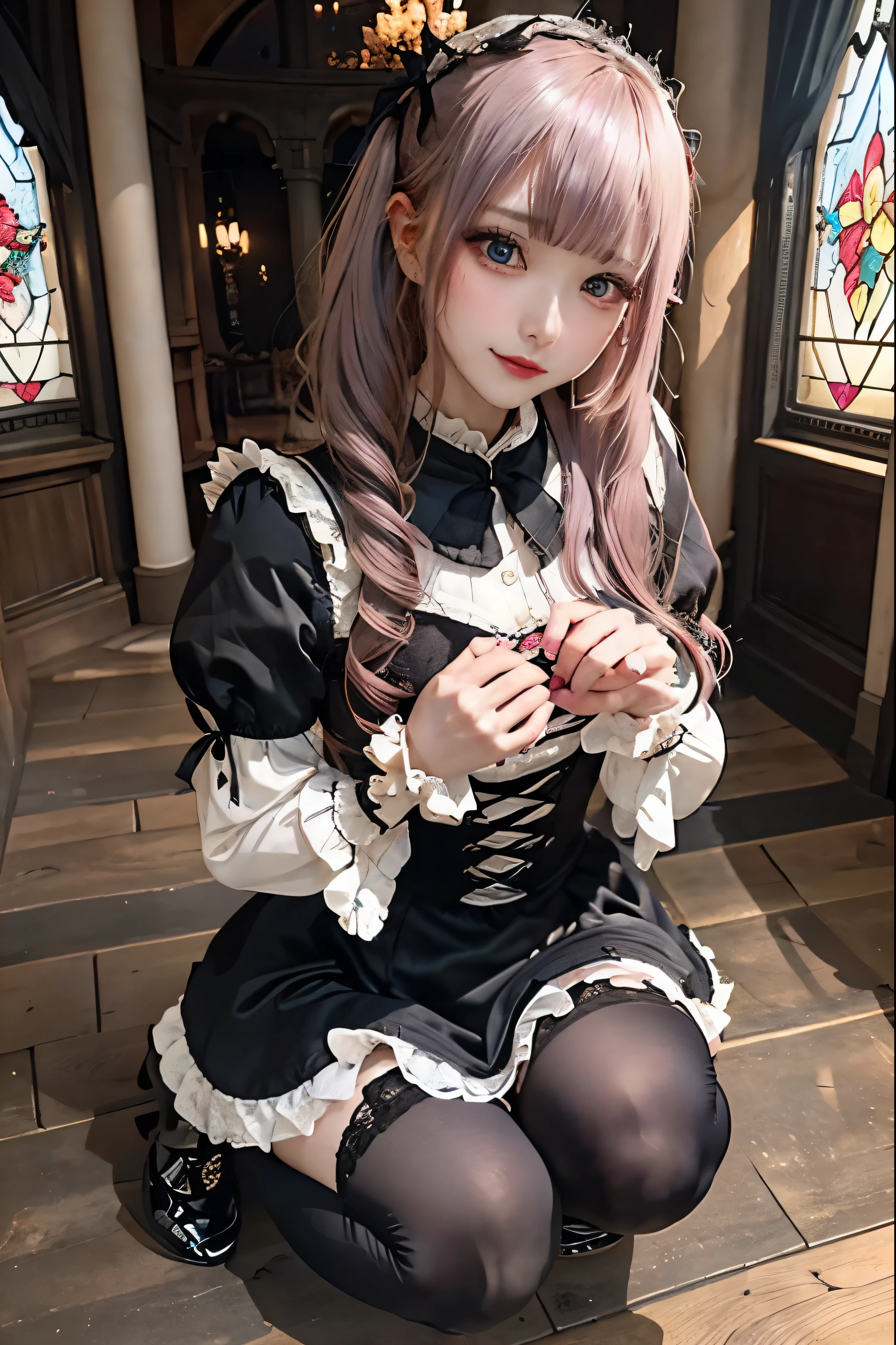 Hard Dark Gothic Makeup、Black dark eyeshadow、sad、Good skin radiance、Dark Gothicメイク、Dark smile、palace、The beauty of fragrance、24-years-old、Expression of intense sexual pleasure、Embarrassed look、Dark Gothic、Highest quality、Expression of sexual pleasure amid suffering、Drunk face、紫のMaid clotheysterious、Noble、sexy、Loving smile、Twin tail hair、Right blue eye, Left eye is red、Super tempting pose、Platform Heel Shoes、Heavy makeup、Gothic ta clothes、Silver Hair、Long Hair Straight Hair、Cute Gothic Loliress、Beautiful Face、elegant features、Attractive face、Stained glass is the background、Chest glistening with sweat、The room is dark、goth long dress、Bell Sleeves、Wizard Sleeve、Decadent look、Sexually excited expression、Glossy thighs wet with water、Thighs that are wet and shiny with oil、Background of a room full of roses、sad expression、Rose Maiden、The embroidery is pink、The dress has pink embroidery.、Thigh-high socks、Knee-high socks、Gentle expression、Dark black eyeshadow、Stained glass and rose background、thighs are a little thin、Female Duo、Female couple、dark church background、Stained glass、Black metal world、Dark Castle、Dark Room、Slender body、gothic long dress、Victorian dress、Small breasts、Hold the wine in your right hand、Hold the lantern in your left hand、pantyhose、The bed is covered with roses、Her thighs are shining with sweat、My body is wet and shiny、Lots of glitter on the thighs、sweating、My thighs are sticky from sweating、Sweat glistening on my thighs, The whole body is sweaty and shiny、I sweated a lot.、My thighs are sweaty、My thighs are wet、My thighs are shining with sweat、A lot of sweat glistening all over the body、Slender body、Put your head on the pillow、Sleeping on a bed、Beautiful legs、Sleep with your legs stretched、Lying in bed、