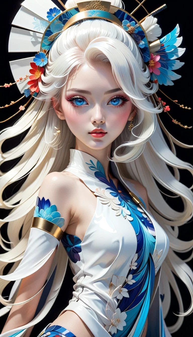 Ultra-detailed complex 3D rendering of the face, (masterpiece, top quality, octane rendering,), glamour shots full body image, very beautiful young elves, cleavage, (highly detailed skin: 1.2), (exposure: 1.1), ((blue micro bikini: 1.95)))). , 8k, (((very soft breasts)), (((conspicuous large pink areola)), beautiful Caucasian woman with white skin with full soft breasts with big buttocks, one, long braided hair, big breasts, dynamic angles, (((huge breasts: 2.4)), ultra-realistic photos, ((((((silver hair)))), futuristic urban background, facial muscles, (((((detailed and glamorous silver crown)))), In the style of Marvel Comics, ArtStation Trends, Clear Focus, Intricate Details, Very Detailed, Detailed Green Eyes, Sharp Focus, Digital Rendering, Professional, Abs, Lip Gloss, Glossy Skin, Sexy Pose, Golden Tattoo All Over Body, Silver Pattern All Over Body, Silver Lame Skin, Gold Glitter Skin, Mansuji, Buttocks, Jeweled All Over the Body, with silver scales, silver hair,