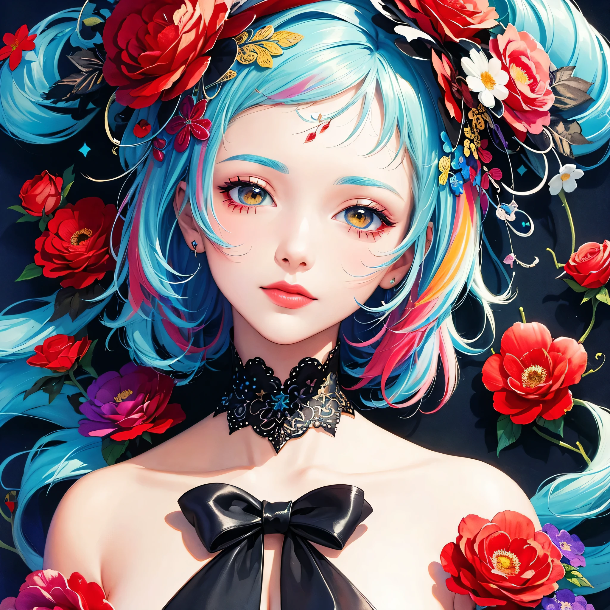Black Star Red and White Style、(((stylish fashion))), 8K Quality、Intense watercolor, Detailed watercolor art, Watercolor splash, Surreal, avant-garde pop art, Beautiful and expressive paintings, Beautiful artwork illustration, Very colorful tones, wonderful, Cool beauty, highest quality、Official Art, Vector art, Stylish design, (((The most beautiful girl))), Lips in Love, (((highest quality))), HDR, ((detailed)), (((Doodle Art)), ((masterpiece)), ((Super detailed)), (((Colorful flowers))),(((Stylish))), Harbor View Hill