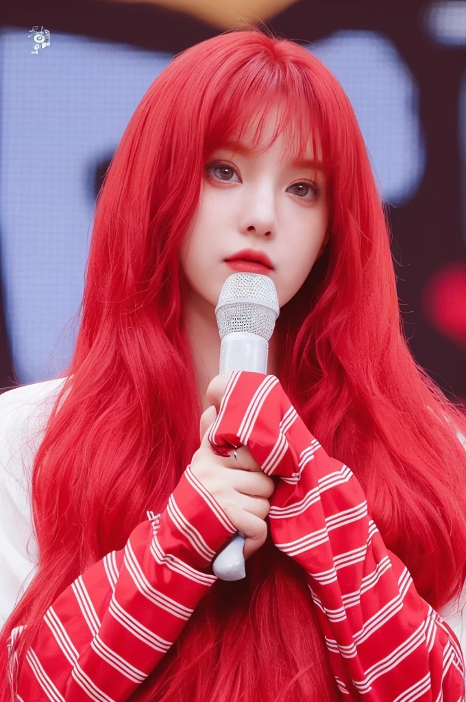 8K high quality，1 woman，Red Hair：1.5，big eyes，looking towards camera