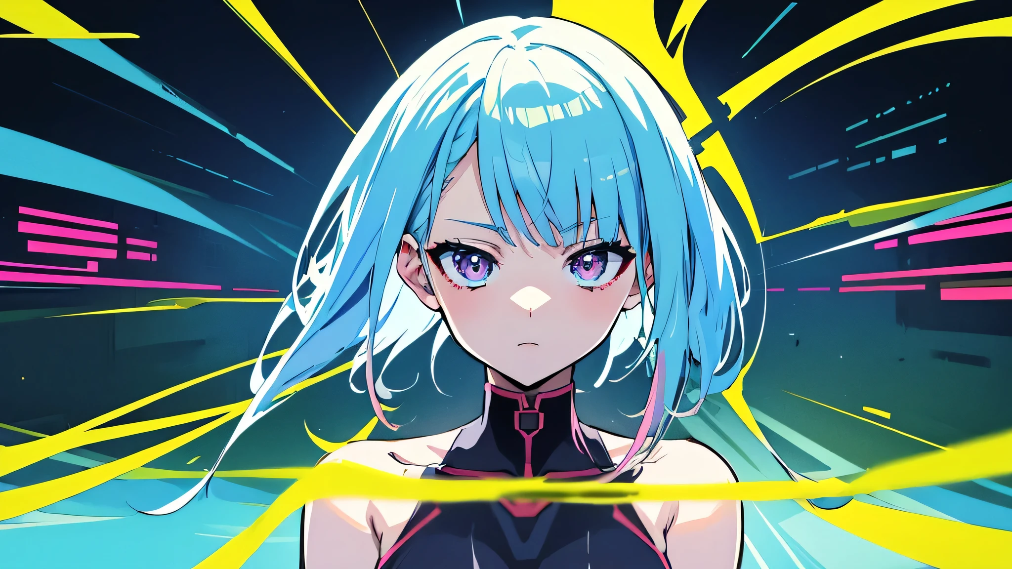 Complicated costumes, Cool costume blueprints, Complicated costumes, Green Hair, whole body, AsCII art style girls, beautiful, アニメからの静止画, アニメ静止画, アニメ screenshot patterns, レトロアニメ , Beautiful girl face, アニメ Girl, Low Girl Aesthetics, 90年代のアニメの美学, デジタルアニメ, Beautiful cute lighting, View your viewers, whole body, simple hair, The aesthetics of vaporwave, アニメ, 64 pixel art, pixel art, streetwear Design, protector, Pixel Bit Style, Full Design, Only 5 colors, solid color, No Shadow, Full Design, Neon color, Bright colors, galactic environment, Whimsical capture, in 8K, vivid, Super detailed, Colorful lighting, surreal Photography, Portraiture, Fancy, cute, Bob Hair, Neon Light, Inner hair color, like々Shi, 10`s, Neon color, simple, No Face