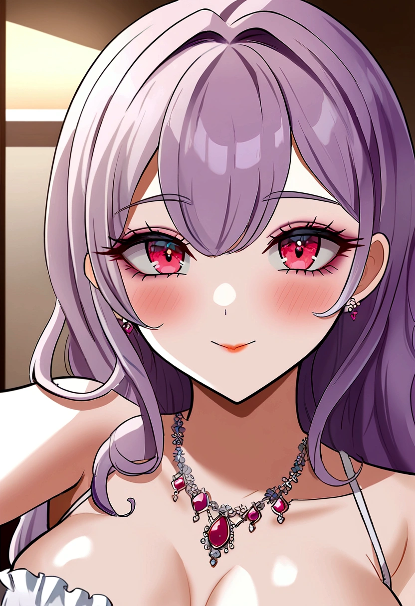 femme arafée avec un débardeur blanc et un collier, fille sexy aux yeux verts, portrait sophie mudd, cheveux bruns et grands yeux, selfie d&#39;une jeune femme, yeux dans l'hotel de luxe, violette myers, sans maquillage, maquillage naturel, regarder directement la caméra, visage avec artgram, maquillage subtil, Superbe photo de tout le corps, yeux verts perçants