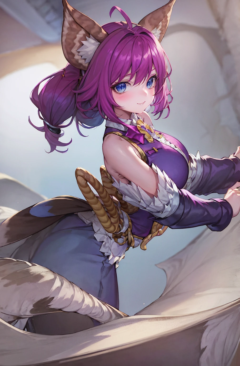 (detailed background), masterpiece, best quality, Mobile_Legends_Alice, blunt_bangs, thigh_highs, pink_eyes,
 (Realistic painting style:0.9), masterpiece, ((Best quality)), absurdres, looking at viewer, no pupils,(( detailed eyes)), alternate costume, 1girl, , golden eyes, solo,white hair , black hair, multicolor hair, bow, purple bow, shirt, white shirt, looking at viewer, bangs, skirt, blue eyes, bowtie, multicolored hair, long hair, frills,
blush,collared shirt, black bowtie, hair bow, standing, black skirt, bow-shaped hair, blunt bangs, smile, sidelocks, blue bow, shirt tucked in, sleeves rolled up, center frills, gradient hair, dress shirt, light particles, blue hair, big breasts ,twintail, gothic clothing, gothic dress, mini skirt, outdoor, castle, cloud, multicolor clothing, gothic apron, garden flower,  cute face, wielding a katana, gothic ****ta, 