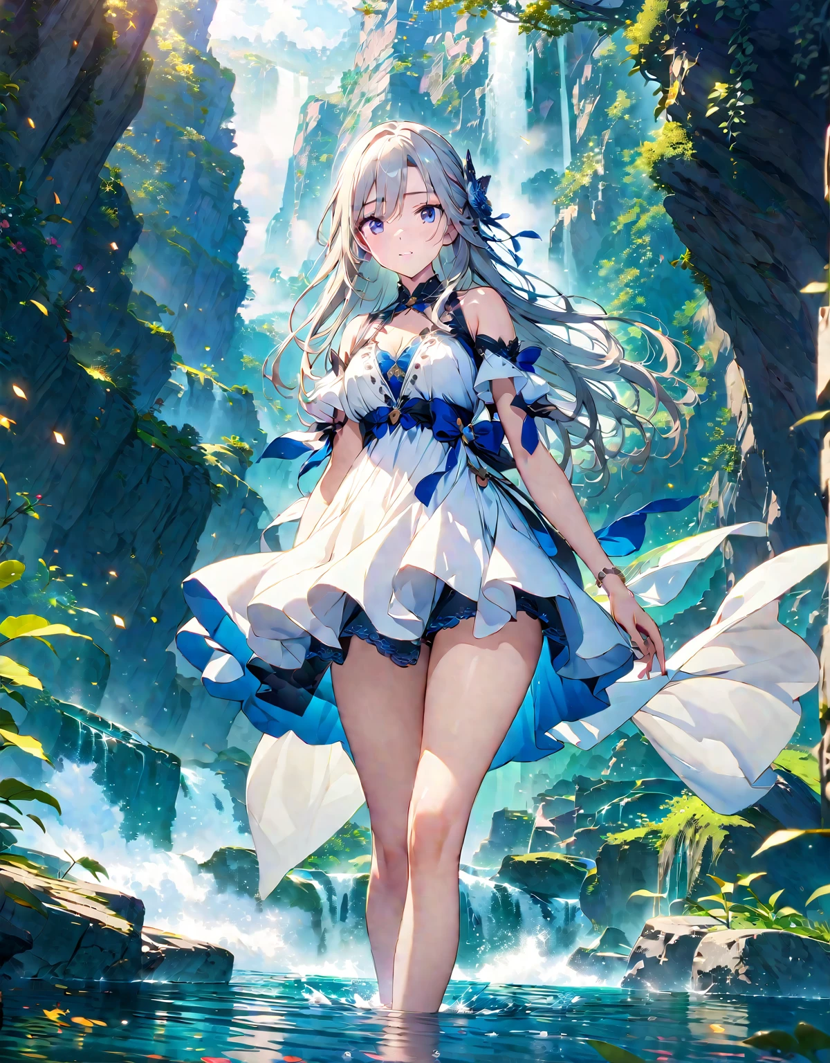 Very delicate and beautiful,非常にdetailed,CG,Unity,8k wallpaper,wonderful,detailed,masterpiece,The best quality in the best condition,Official Art,非常にdetailed CG 8k Unbelievably ridiculous resolution,Beautiful and exquisite,High resolution,非常にdetailedな目と顔,Standing on the water