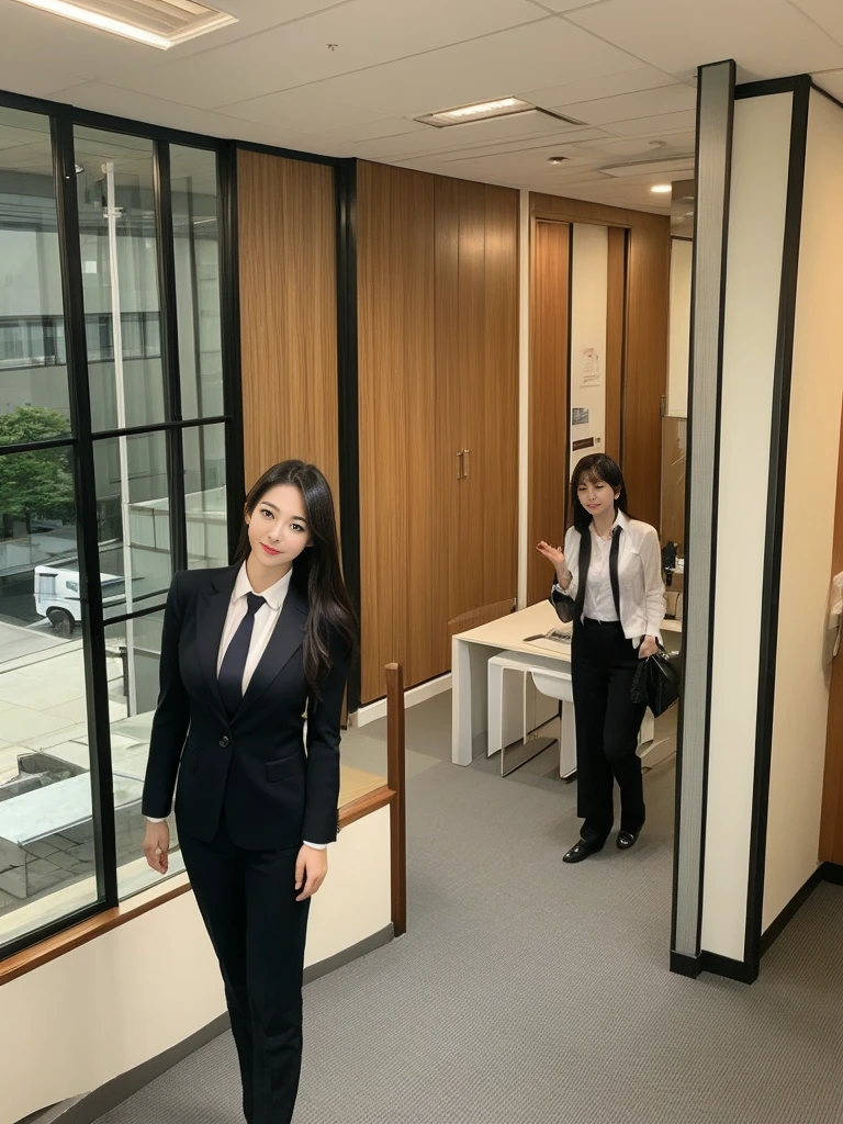 Tall and slender beauty、Beauty in a suit、huge 、Undershirt、Cool Beauty、career woman、Japan Beauty Odeldo、Tic，Office Room，Windows